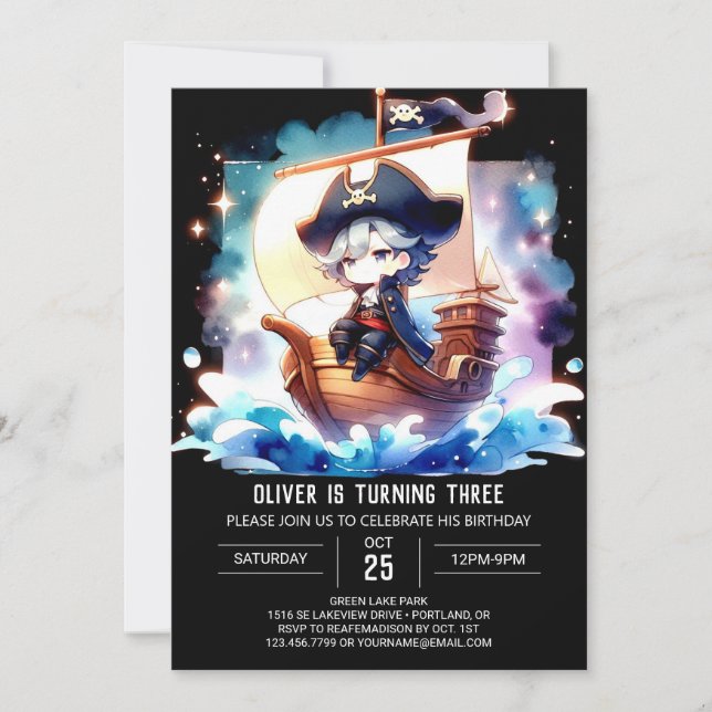 Magical Kids Pirate Birthday Invitation (Front)