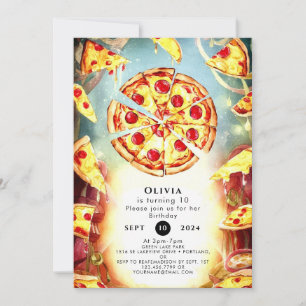 Magical Kids' Pizza Birthday Invitation