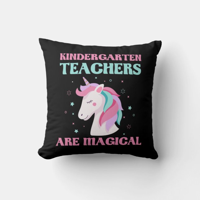 Magical Kindergarten Teacher Unicorn Education Cushion (Front)