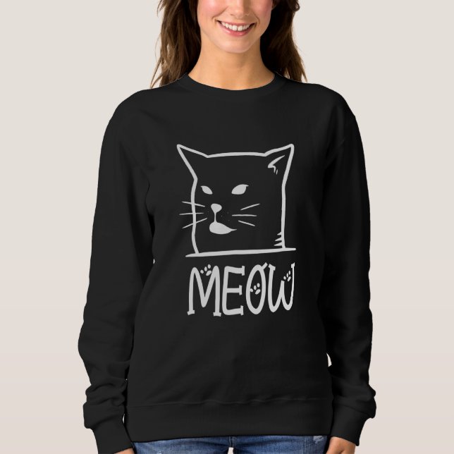 Magical Kitties Cat Simple Line Art Womens Girls C Sweatshirt (Front)