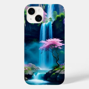 Magical Landscape Waterfall and Flower One Case-Mate iPhone 14 Case