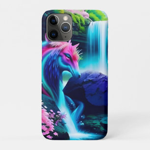 Magical Landscape Waterfall and Flowers Two iPhone 11 Pro Case