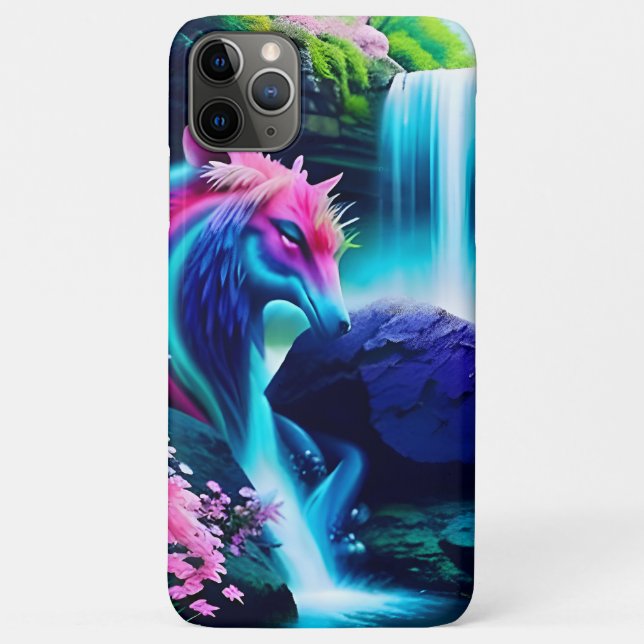 Magical Landscape Waterfall and Flowers Two Case-Mate iPhone Case (Back)