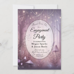 Magical Lavender Fairy Lights Engagement Party Invitation