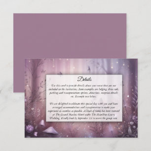 Magical Lavender Fairy Lights Wedding Enclosure Card