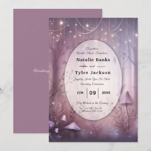 Magical Lavender Fairy Lights Wedding Invitation