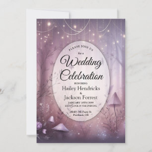 Magical Lavender Fairy Lights Wedding Invitation