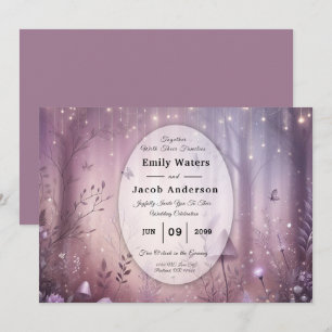 Magical Lavender Fairy Lights Wedding Invitation