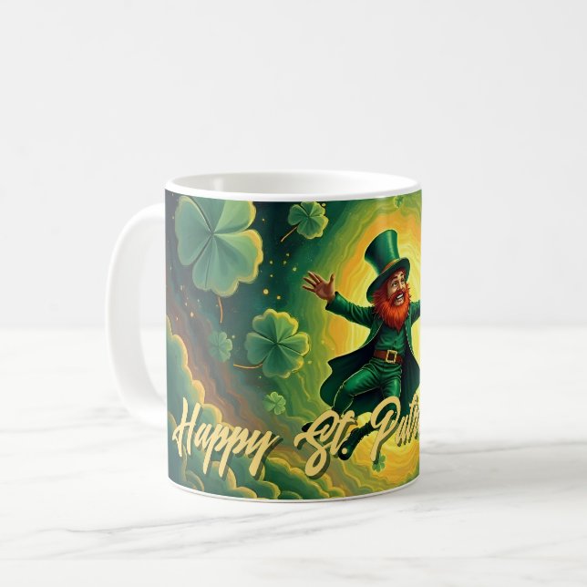 Magical Leprechaun St. Patrick’s Day Art Coffee Mug (Front Left)