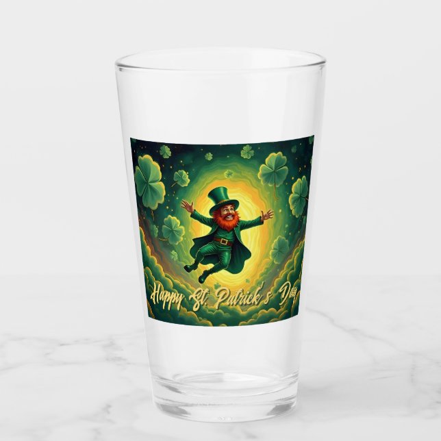 Magical Leprechaun St. Patrick’s Day Art Glass (Front)