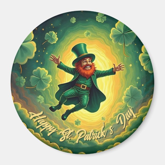 Magical Leprechaun St. Patrick’s Day Art Magnet (Front)