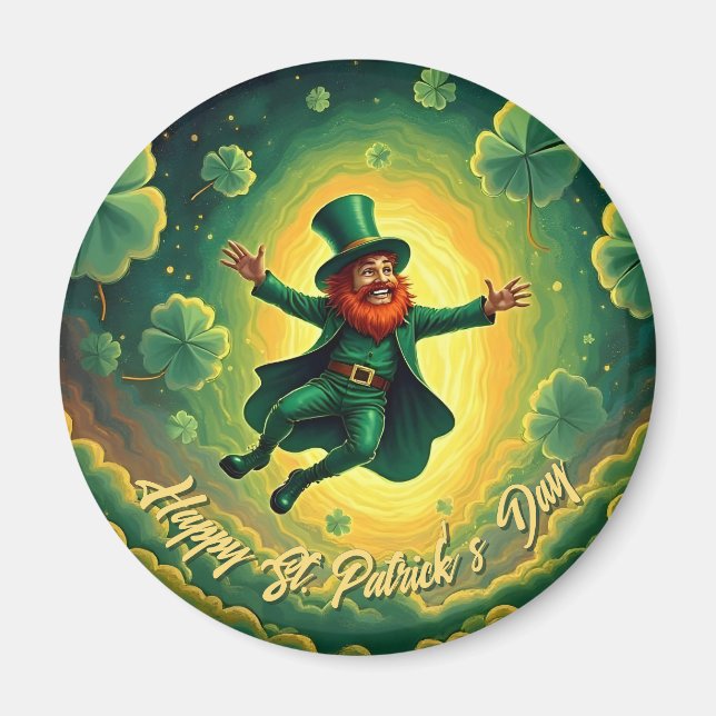 Magical Leprechaun St. Patrick’s Day Art Magnet (Front)