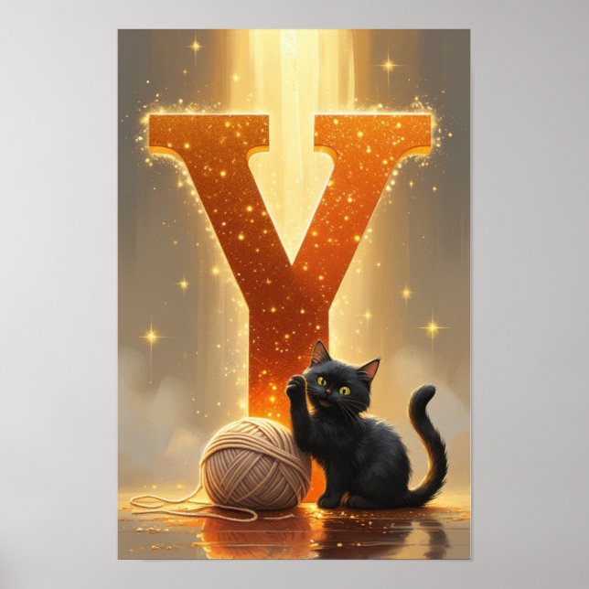 Magical Letter Y Wall Art Poster for Kids Room (Front)