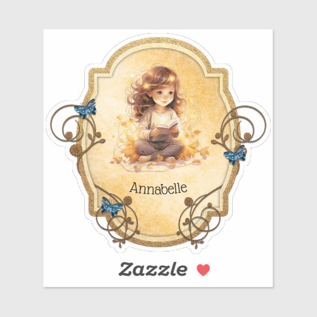 Magical Little Girl Reading a Book  (Sheet)
