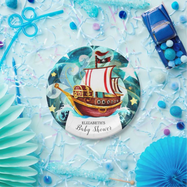 Magical Little Pirate Baby Shower Paper Plate (Party)