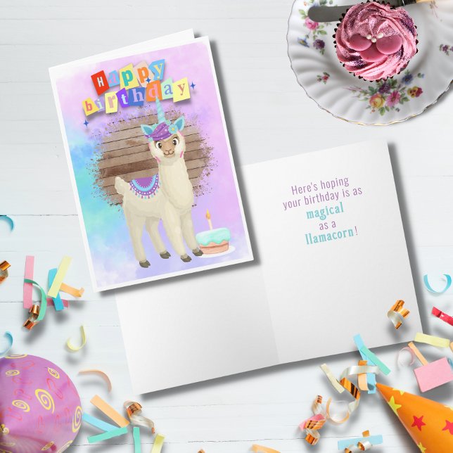 Magical Llamacorn Happy Birthday Card (Creator Uploaded)