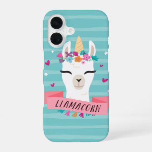 Magical Llamacorn Kawaii Cartoon Unicorn Llama iPhone 16 Case