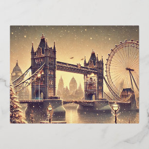 Magical London Christmas Postcard