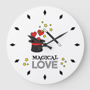 Magical Love - Black Large Clock