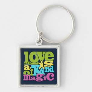Magical Love custom monogram key chain