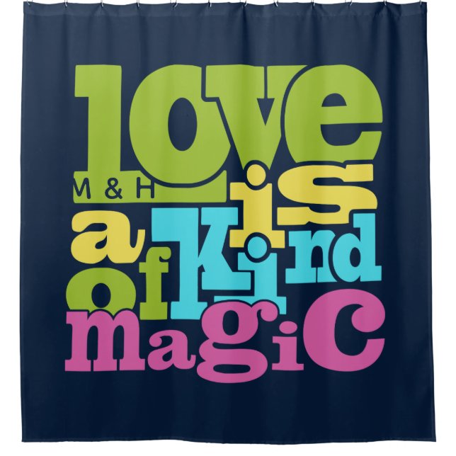 Magical Love custom monogram shower curtain (Front)