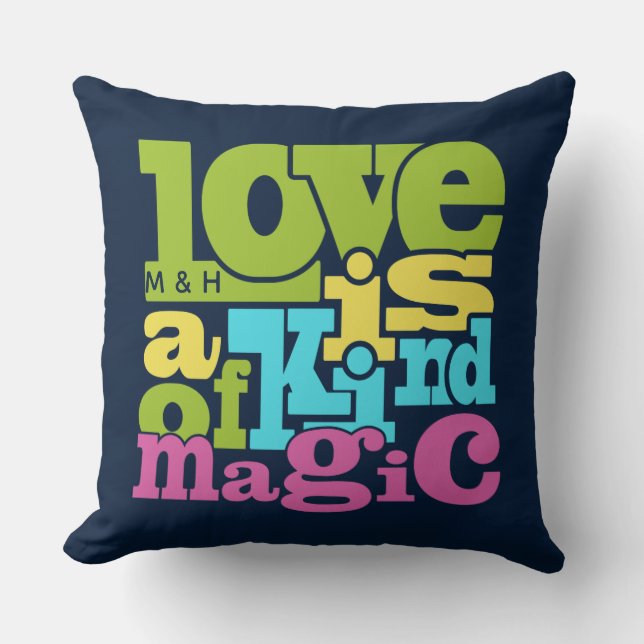 Magical Love custom monogram throw pillows (Front)