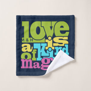 Magical Love custom monogram wash cloth