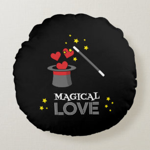 Magical Love - White Round Cushion