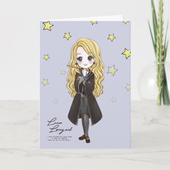Magical Luna Lovegood Watercolor Card (Front)