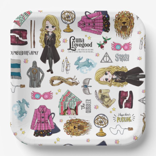 Magical Luna Lovegood Watercolor Paper Plate (Front)