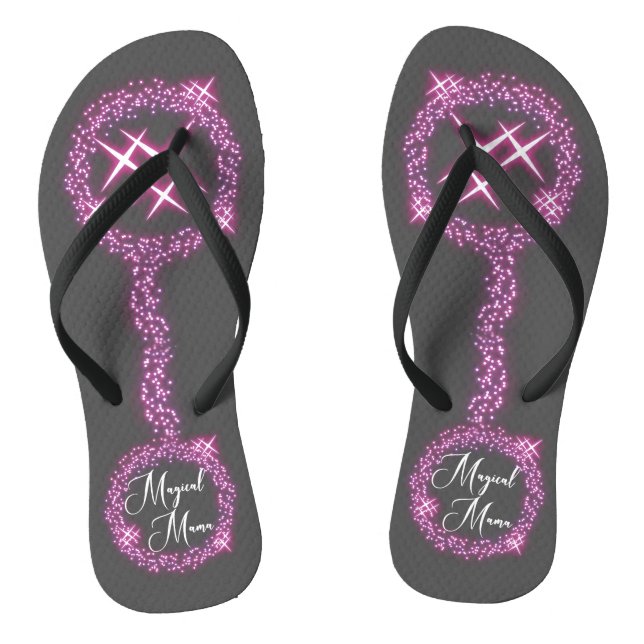Magical Mama circle of glowing stars Thongs (Footbed)
