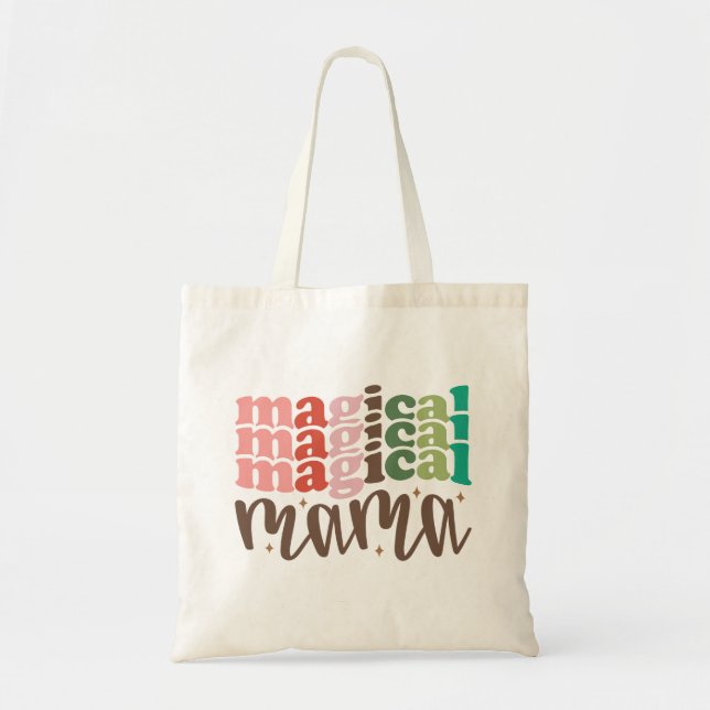 Magical Mama Retro Groovy Christmas Holidays Tote Bag (Front)