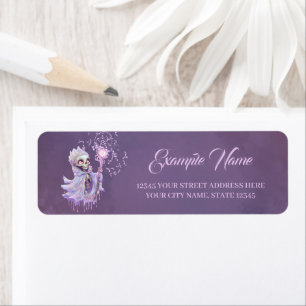 Magical melodies of the cute purple skeleton.  return address label