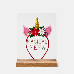 Magical Mema Unicorn Shirt Christmas Pajama Shirt Acrylic Sign
