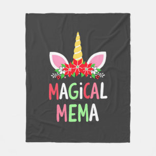 Magical Mema Unicorn Shirt Christmas Pajama Shirt Fleece Blanket