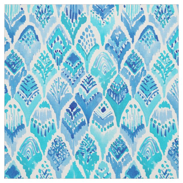 MAGICAL MERBIRD Boho Mermaid Feather Nautical Fabric (Swatch)
