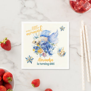 Magical Mermaid 1st Birthday Party Napkin