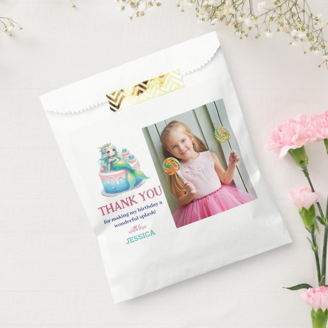 Magical Mermaid 5Th Birthday Under The Sea Photo Favour Bag (Sealed)