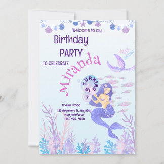 Magical Mermaid Birthday Invitation