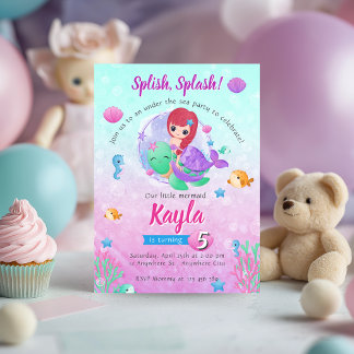 Magical Mermaid Birthday Invitation 