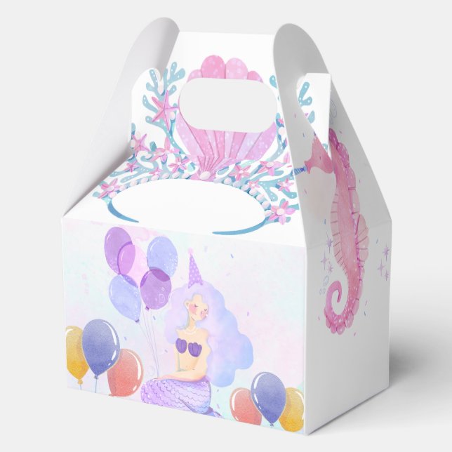 Magical  Mermaid Birthday Invitation Card Favour Box (Front)