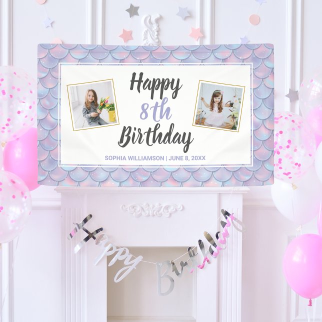 Magical Mermaid Birthday Party Custom Photos Banner (Creator Uploaded)