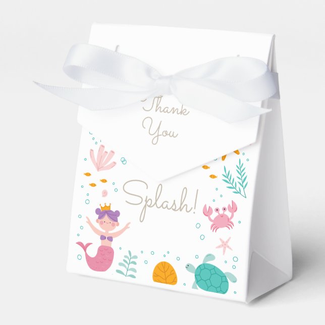 Magical Mermaid Birthday Party Gift and Favour Box (Front Side)