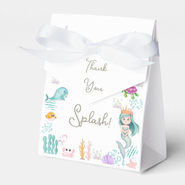 Magical Mermaid Birthday Party Gift and Favour Box (Front Side)