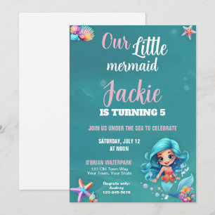 Magical Mermaid Birthday Party Invitation