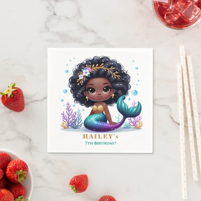 Magical Mermaid Birthday Party Napkin (Insitu)