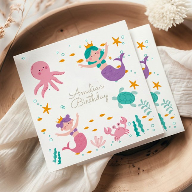 Magical Mermaid Birthday Party Napkins (Creator Uploaded)