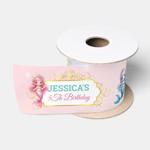 Magical Mermaid Birthday Under The Sea Photo Satin Ribbon