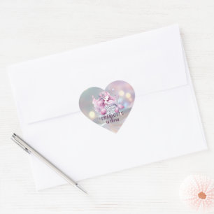 Magical Mermaid Children's Birthday Party Heart Sticker