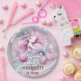 Magical Mermaid Children's Birthday Party Paper Plate